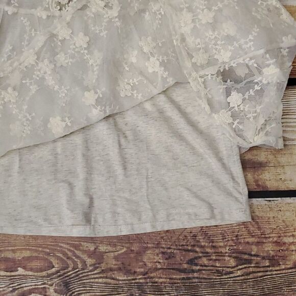 𝅺Basil Lola Crochet Lace Cream Medium sheer layering Boho - Picture 4 of 6